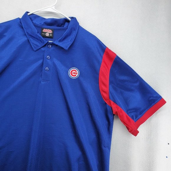 CHICAGO CUBS Shirt Men's Polo By Stiches Logo Blue Baseball Size Extra Large - Picture 6 of 12